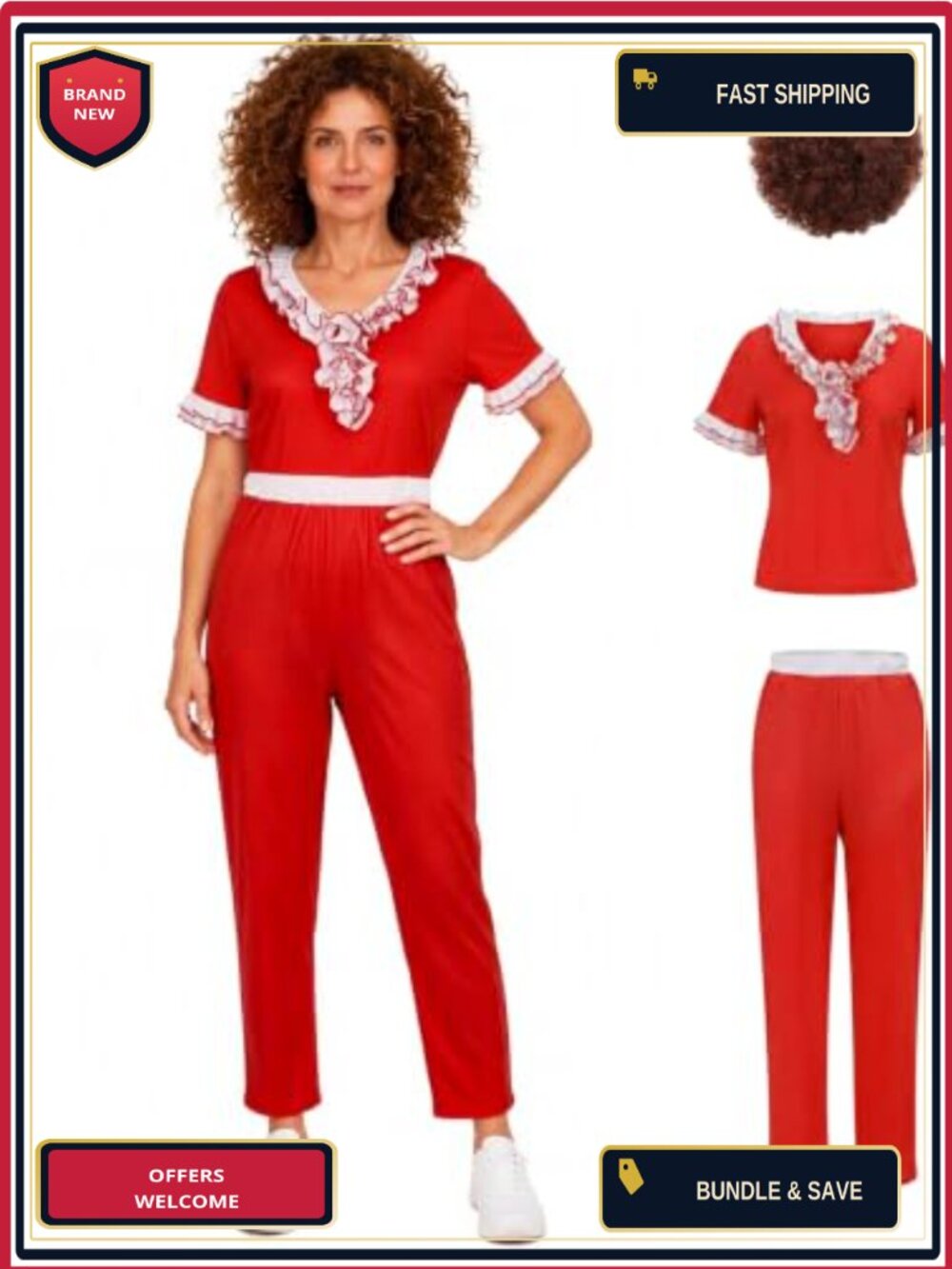Sally O'Malley Costume Womens Retro Kick Lady Outfit 50th Birthday Cosplay